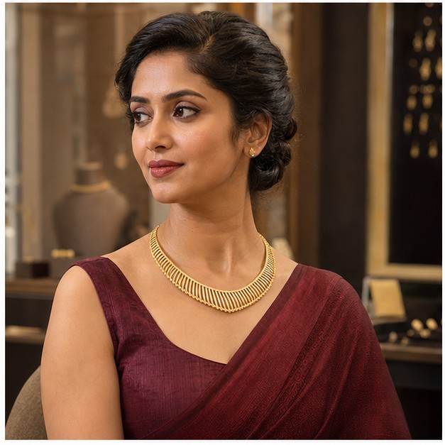 Signature Collar jewellery worn by a Bengali model